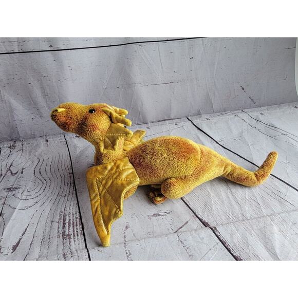 Douglas Cuddle Toys Plush Topaz Gold Amber Golden Dragon 12inch READ - Picture 7 of 10